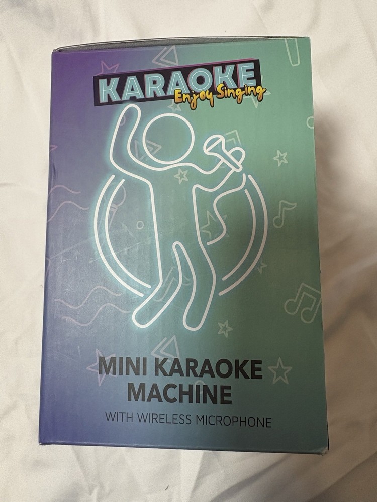 Mini Karaoke Machine with 2 Wireless Microphones