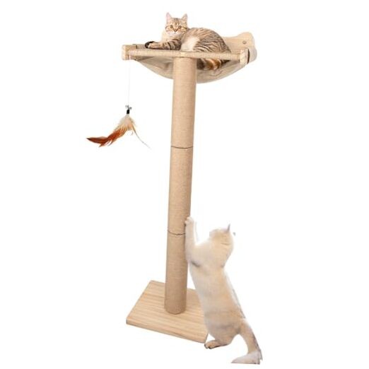 Cat Window Perch with Scratching Post, 46" Adjustable Tall Basic Size- Cat Tree