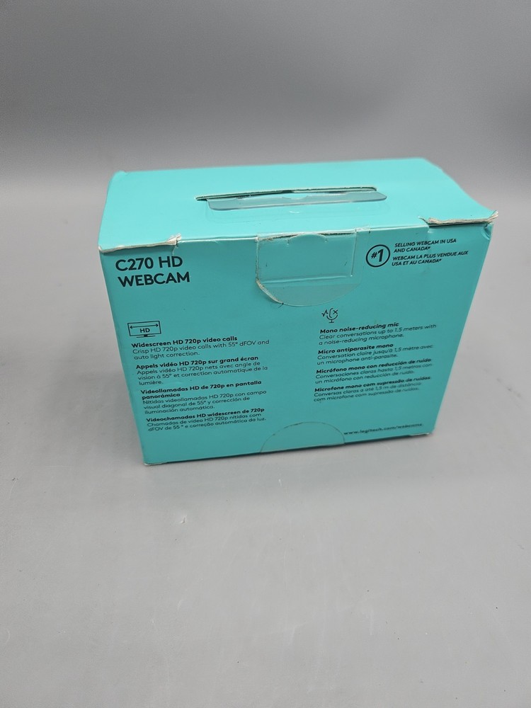 Logitech C270 HD Webcam, 720p, Widescreen HD Video Calling, Light Correction New