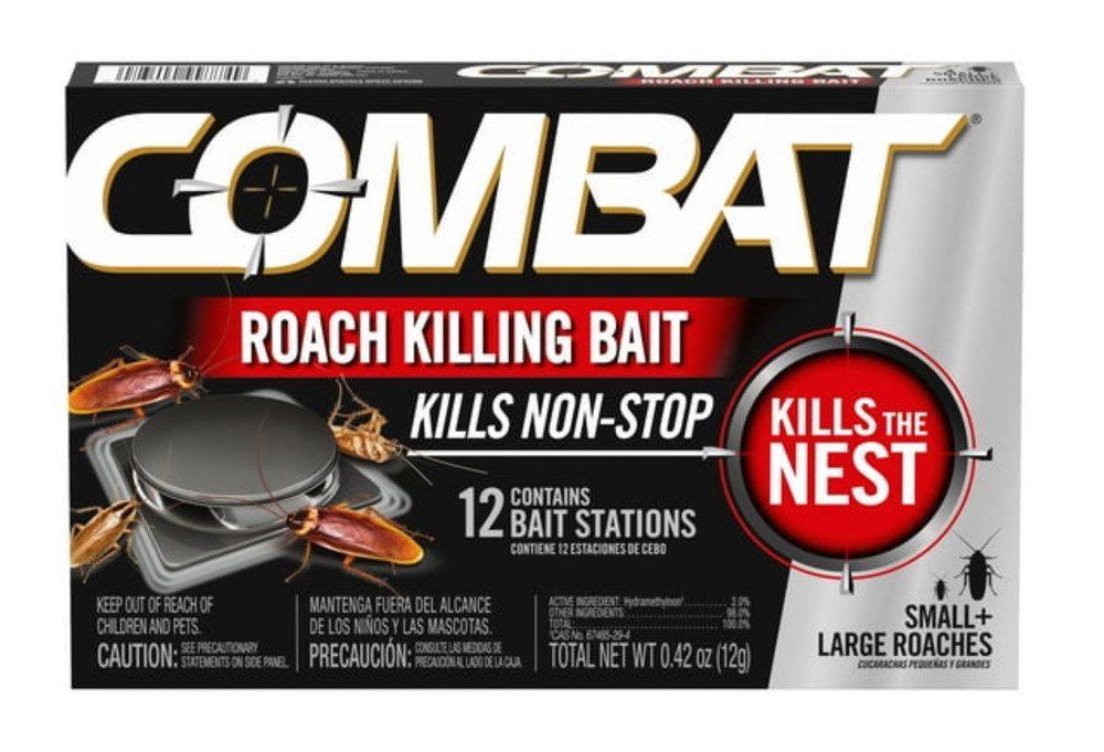 Combat Roach Killing Bait Stations Small Large Roaches 12 Count"