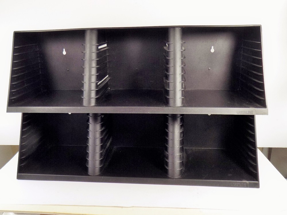 VINTAGE / Desktop OR SHELF CD Holder / 2 LEVEL / PLASTIC / CD STORAGE ACCESSORY