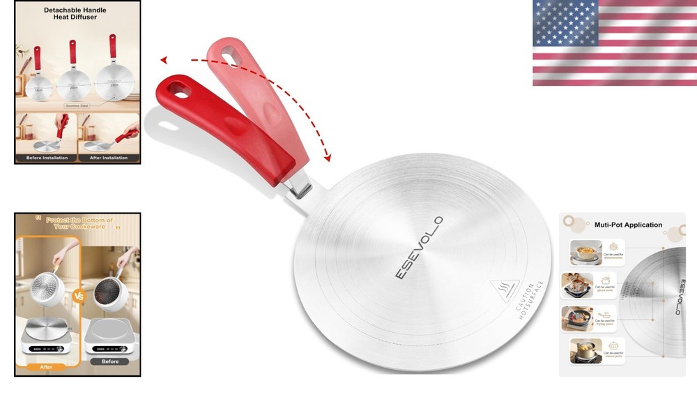 9.45 inch Heat Diffuser Stainless Steel Induction Diffuser Plate for Electric...