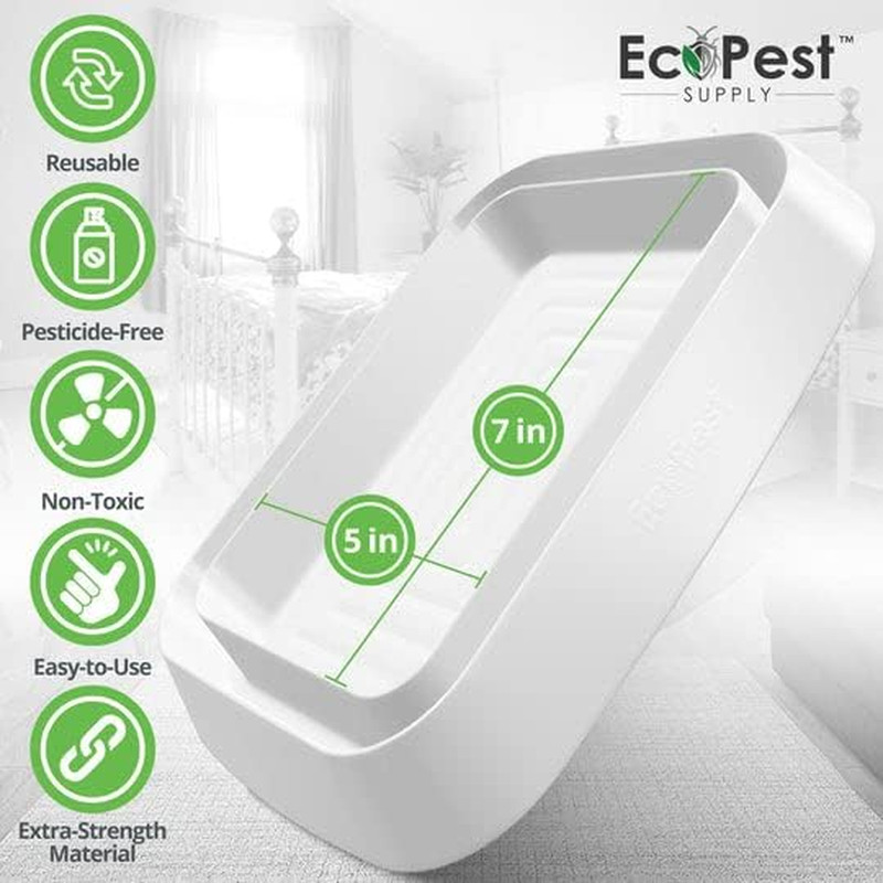 Bed Bug Interceptors – 4 Pack | Bed Bug Blocker (XL) Interceptor Traps (White) |