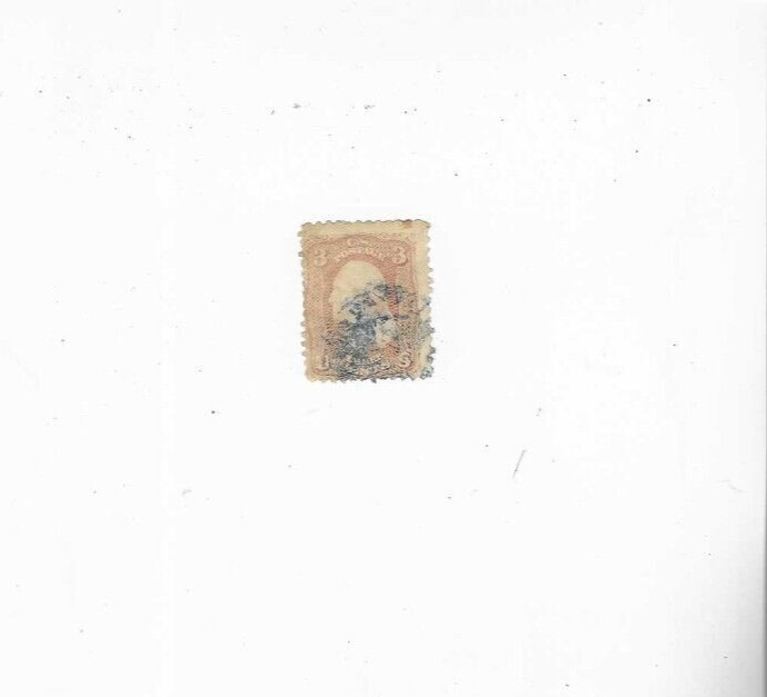 1861-62-STAMP-#65-3 CENT-WASHINGTON-USED