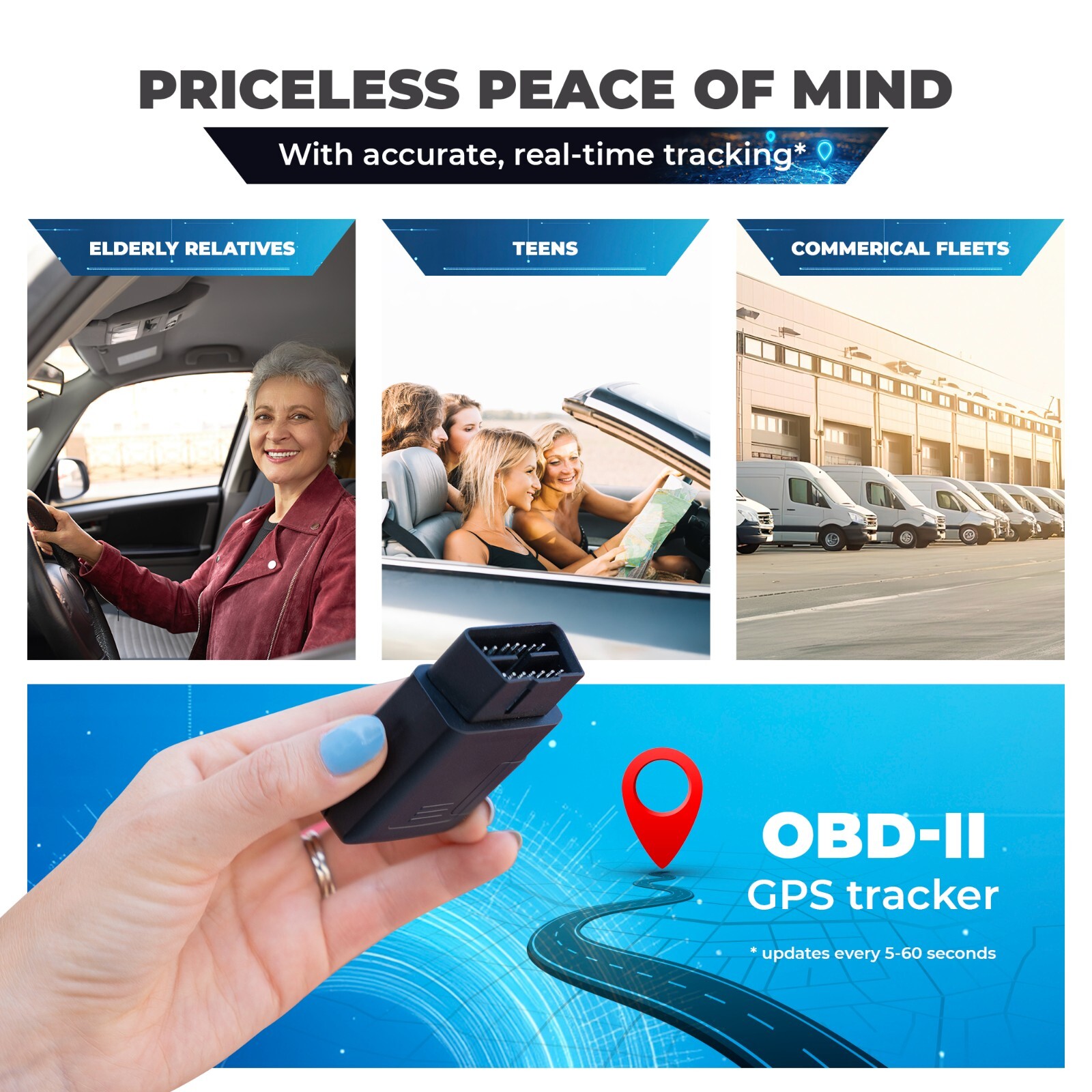Lightning GPS OBD-II GPS Tracker for Vehicles - Cars Hidden GPS Tracking Device