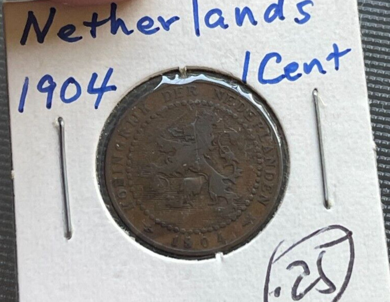 1904 Netherlands 1 One Cent