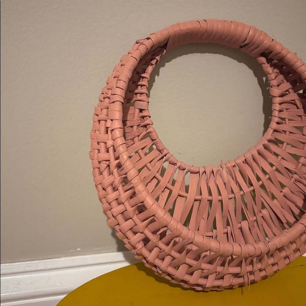 Pink Woven hanging Basket