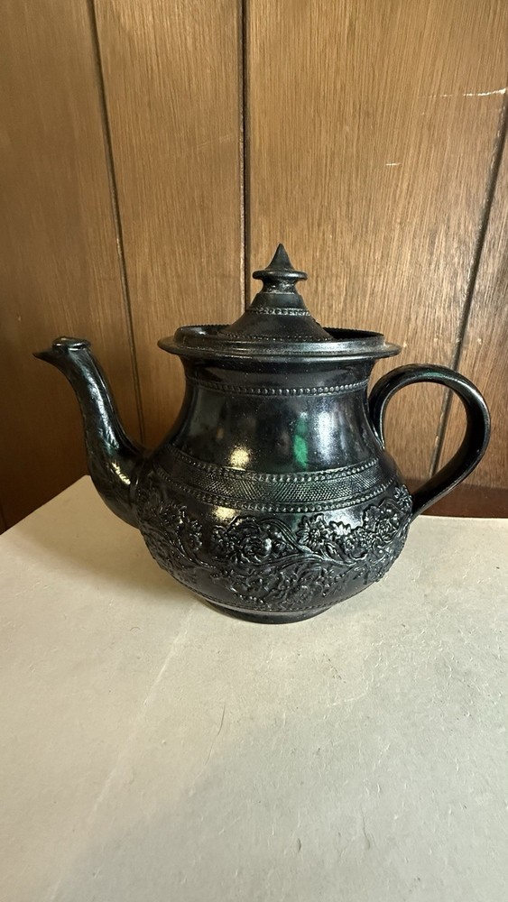 Antique Victorian Silverplate Teapot Repousse Floral Decor