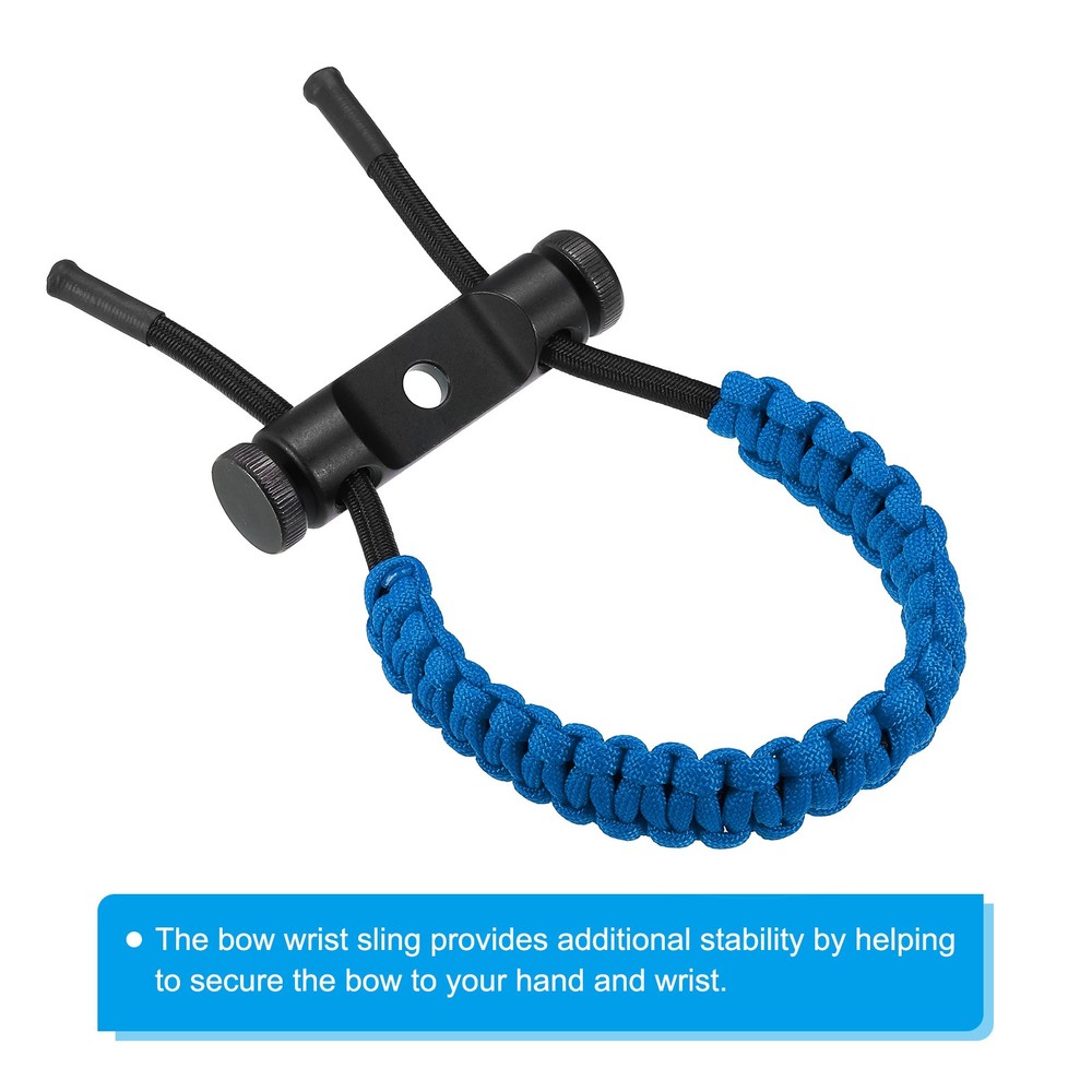 Archery Bow Wrist Sling, Adjustable Compound Braided Wrist Strap, Blue