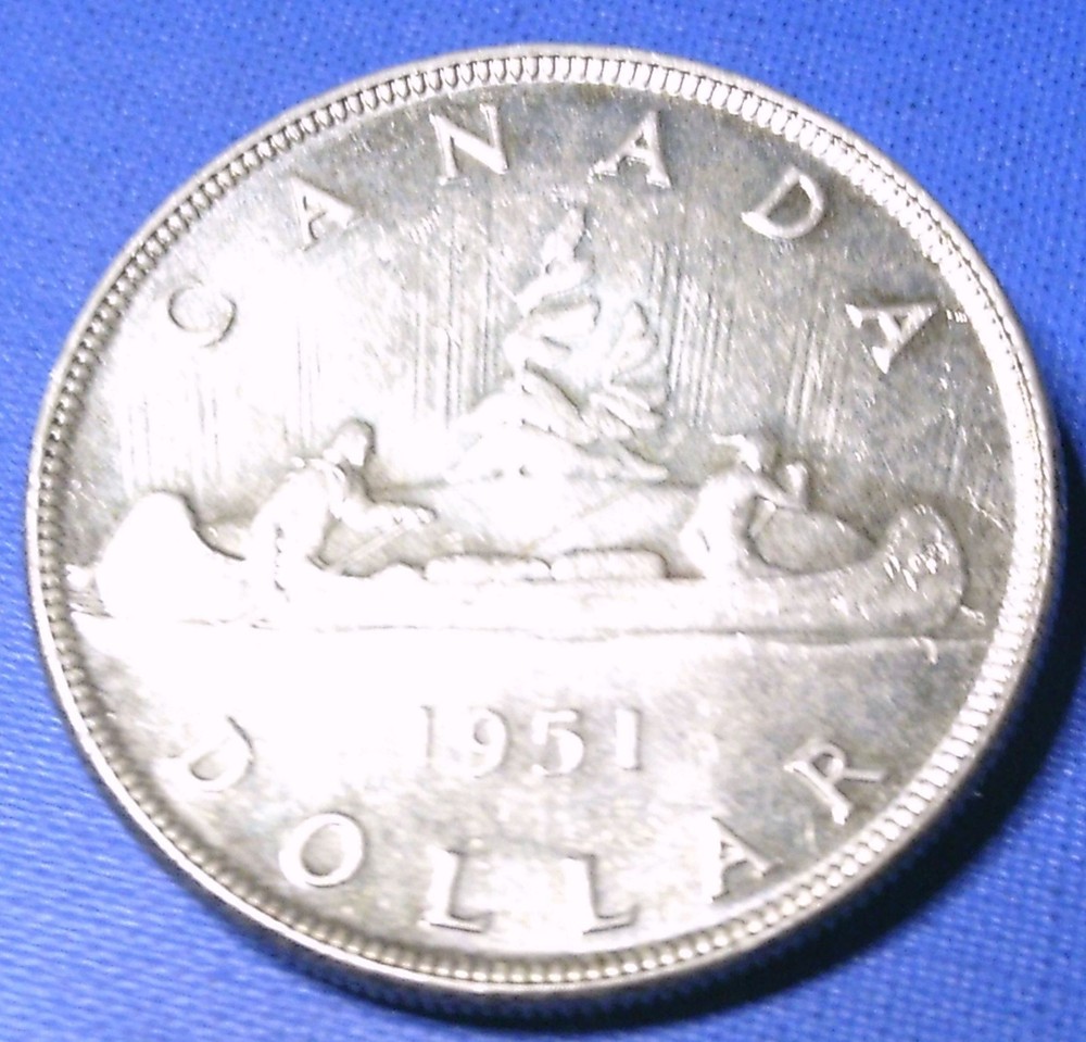1951 Silver Canada Voyager Dollar, ProofLike.