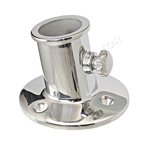 Flag Pole Socket Chromed Brass 32mm with Screw