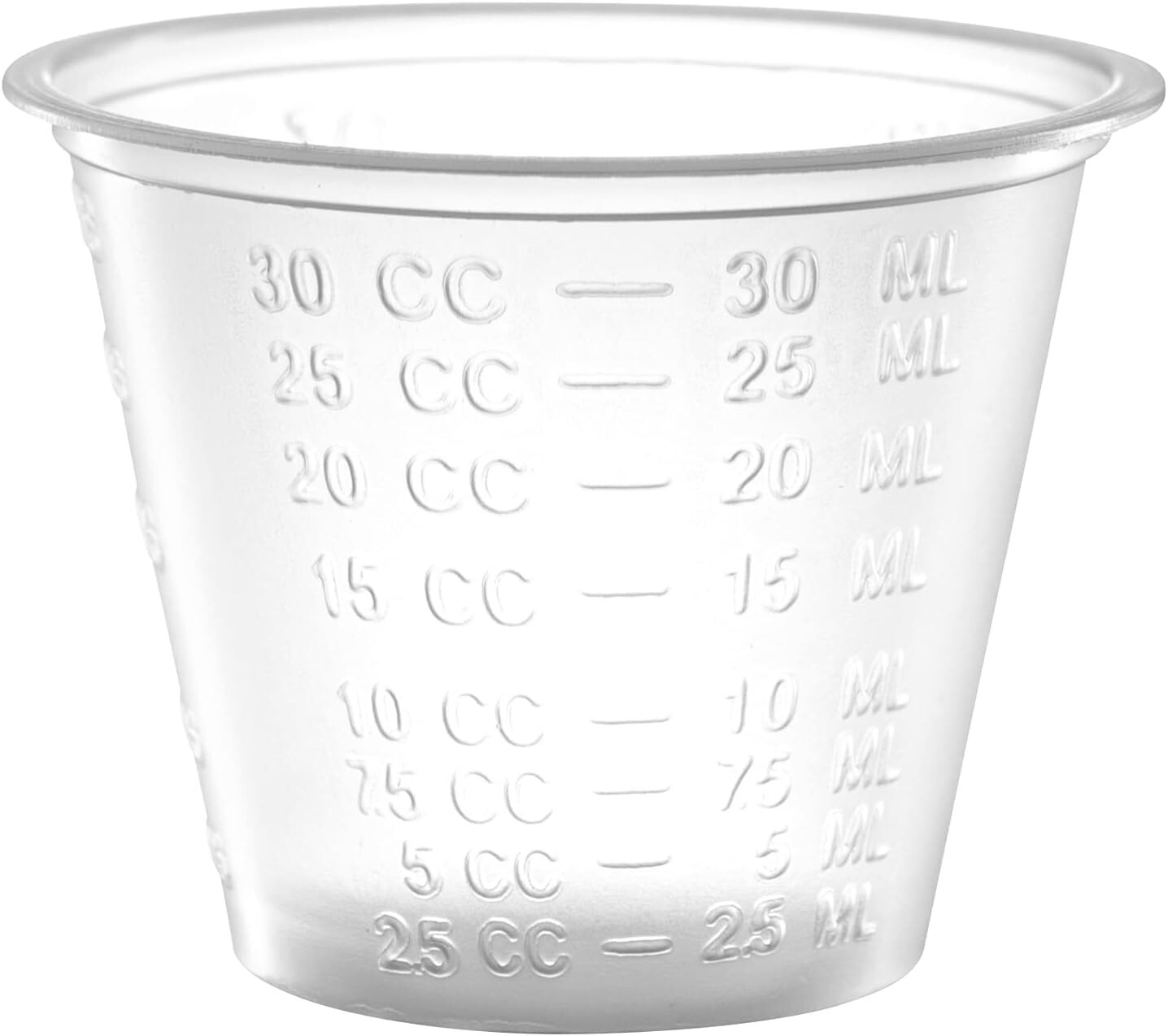 New Sleeve of 100 Medicine Cups Plastic Graduated 1 Oz 100/sleeve