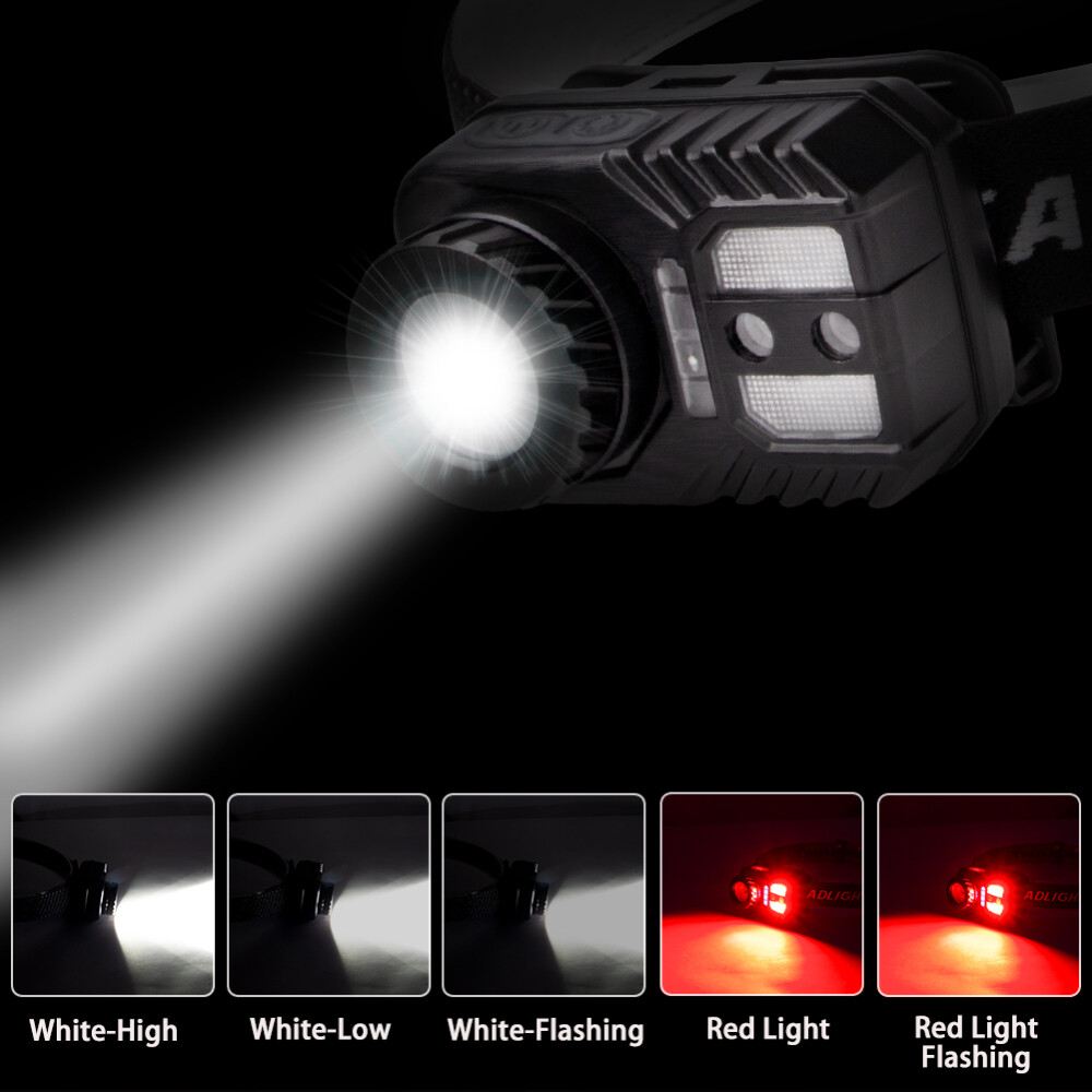 LED Headlamp Rechargeable Headlight Head Torch Induction Flashlight US