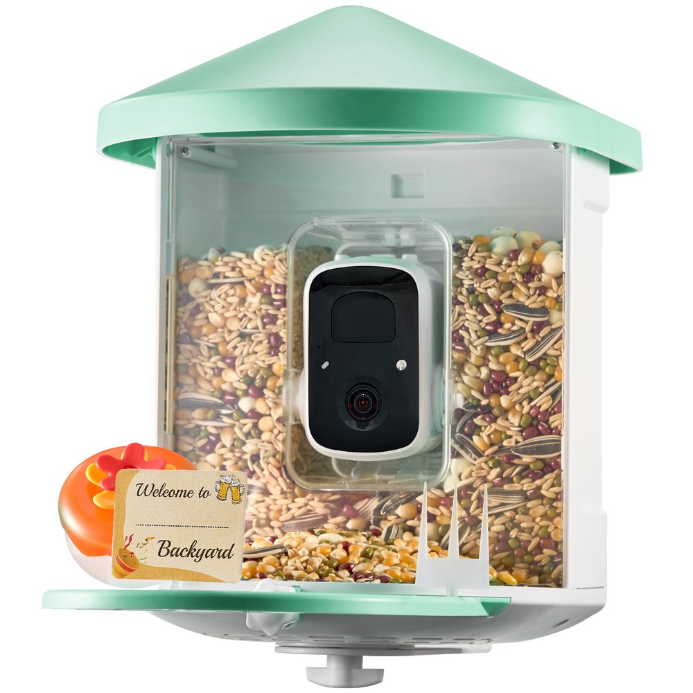 Smart Bird Feeder with Camera Solar Panel AI Identify Birds APP Wi-Fi