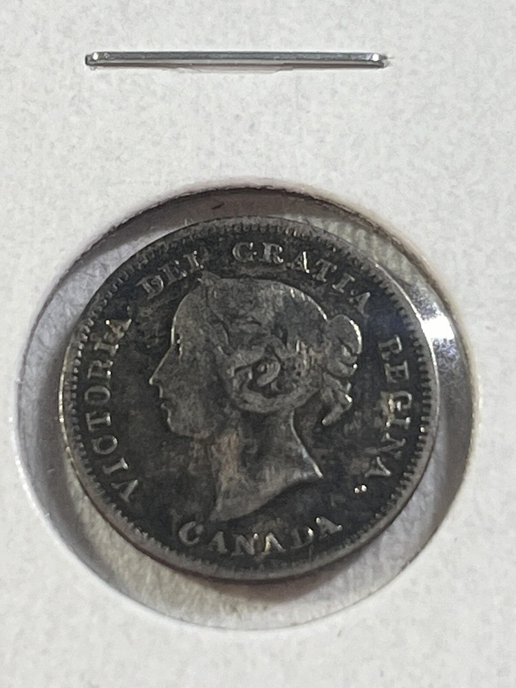 1889 Canada 5 Cents Small Silver Coin