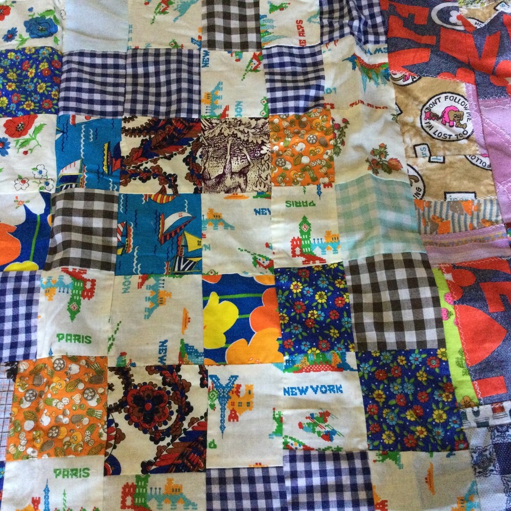 Vintage Quilt Patchwork Top Small 52” X 72”
