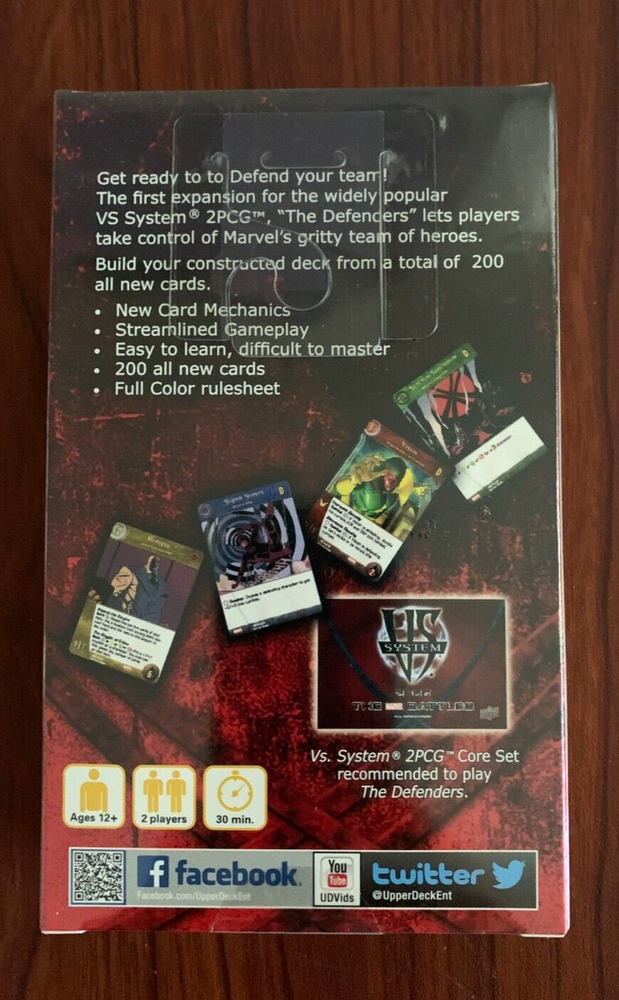 Upper Deck VS System 2PCG Marvel The Defenders Expansion Box New Sealed