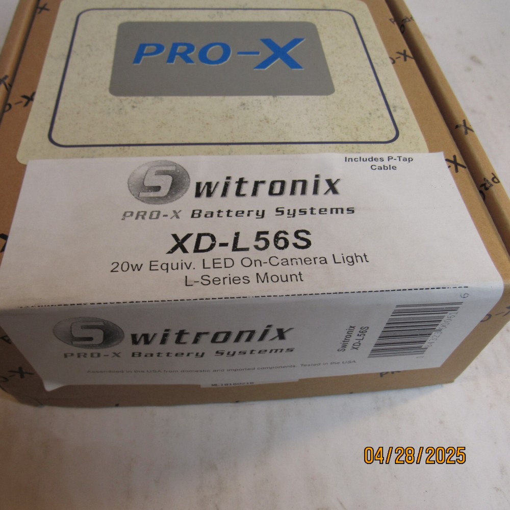 Switronix XD-L56S LED On-Camera Light, Pro X Battery Systems - Includes P TAP