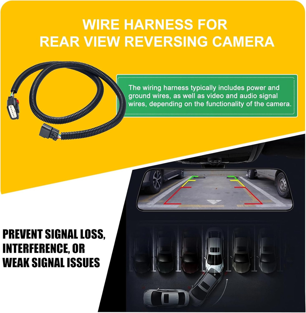 Rear View Back up Camera Wiring Harness Compatible with 2013-2016
