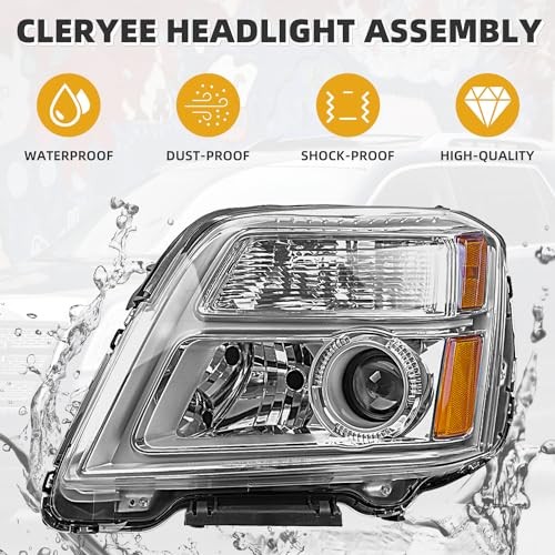 Headlight Assembly Compatible with GMC Terrain 2010 2011 2012 2013 2014 2015,