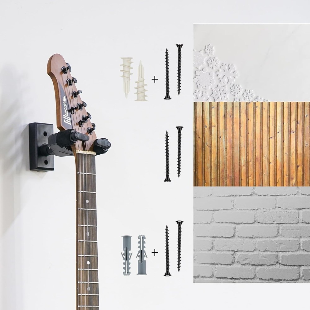 Adjustable Guitar Wall Mount Hanger with Auto Lock - For All String Instruments