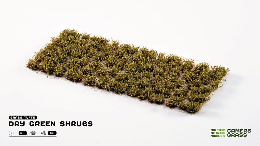 Gamer's Grass: Dry Green Shrubs (6mm)