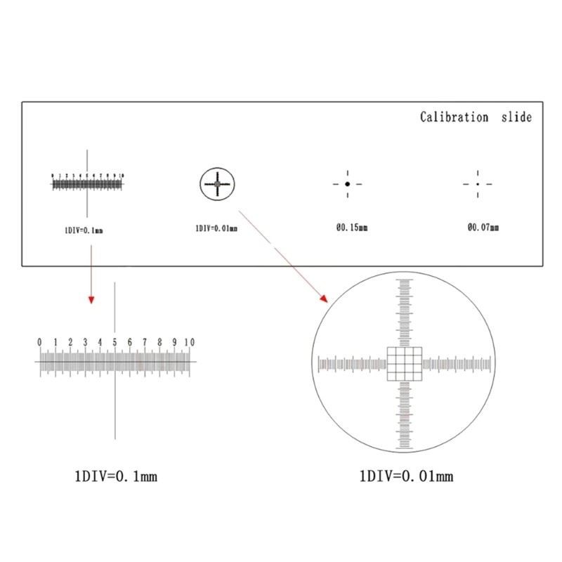 Reticle Calibrating Slide Ruler 0.01mm Microscope Slides Calibration Slide