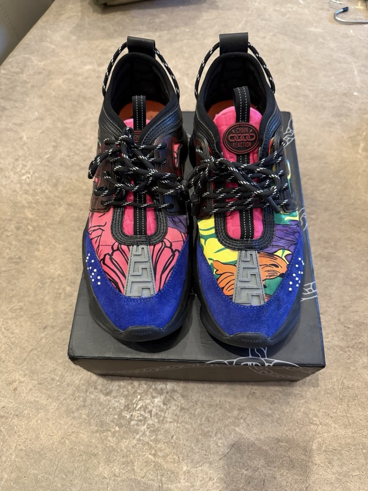 Versace Chain Reaction Black & Multicolor Trainers - Size 10