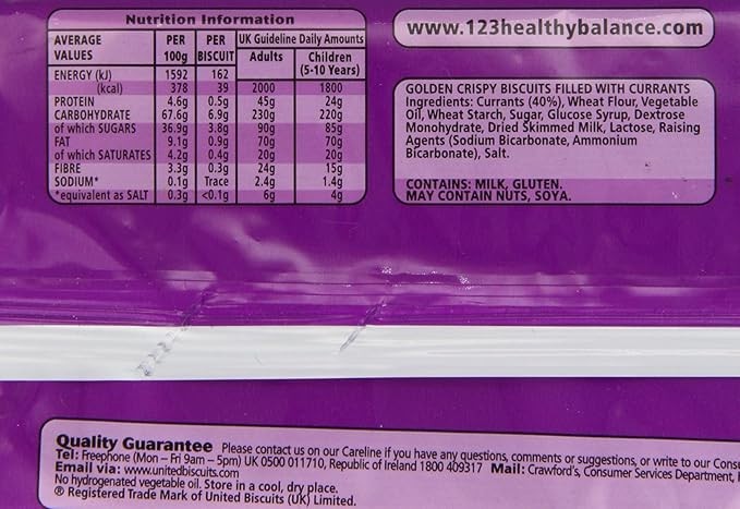 Garibaldi Biscuits, 100 Gram (Pack of 12)