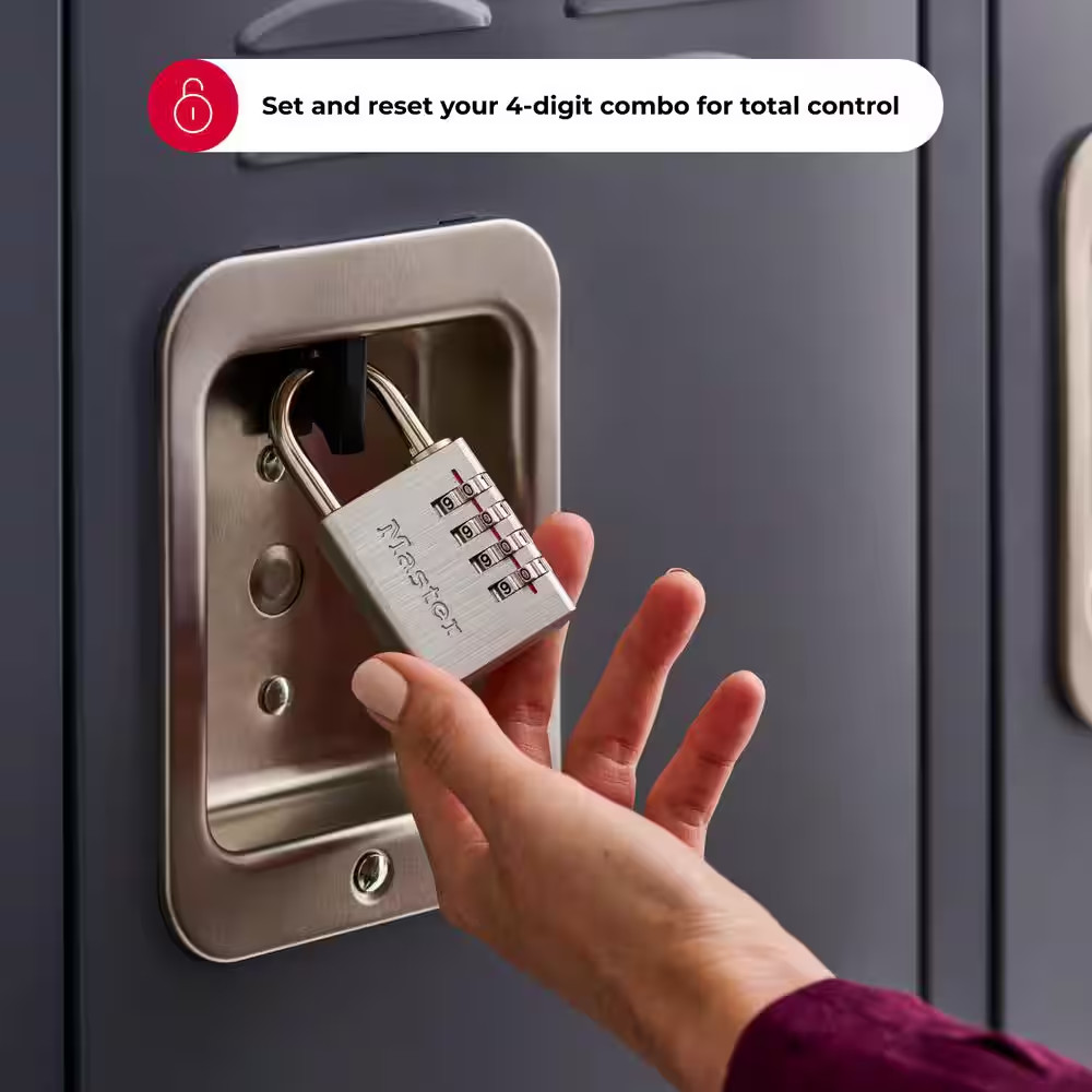 Combination Lock, Resettable 4-Dial Free Shipping NEW