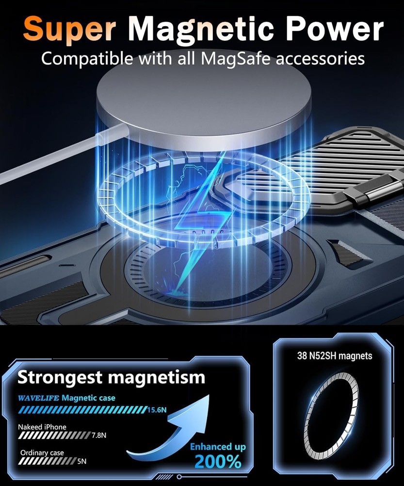 Samsung Galaxy S25 Ultra Case with Screen Protector, Adjustable Camera Cover