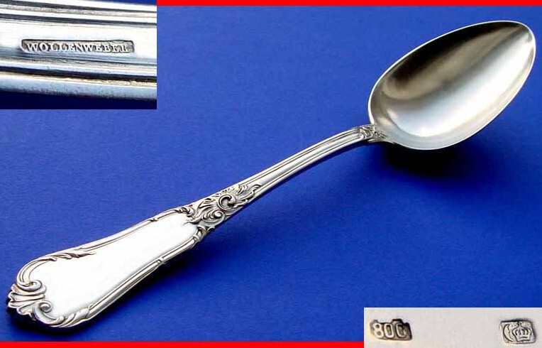 Large Solid Spoon, WOLLENWEBER, 800 Silver A332