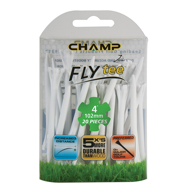 Champ Zarma FLYtee 4" White, 20 count (2 packs)