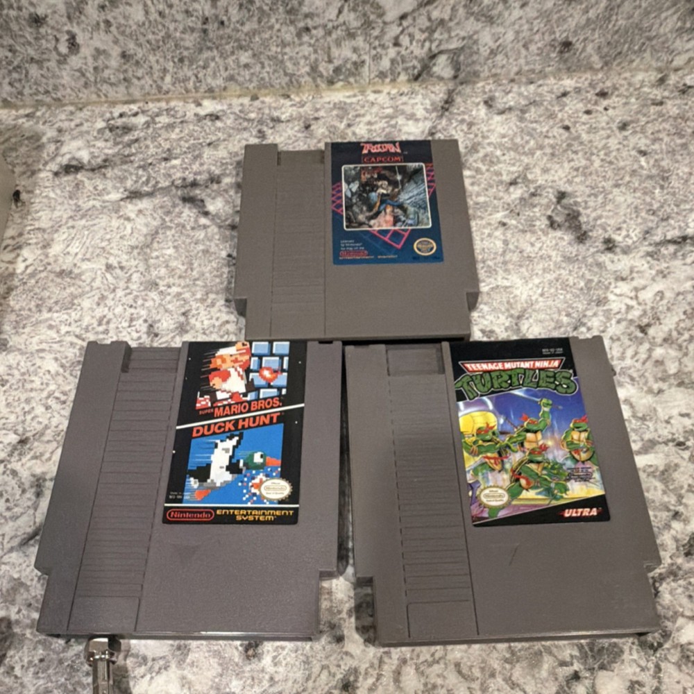 NES Complete Bundle Including Console, Cords, Controllers, and 3 Games