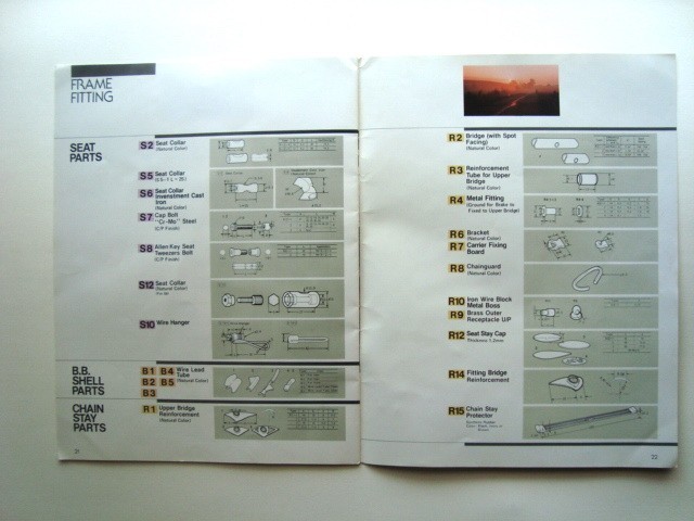 Vintage Road Race Bicycle TANGE 17 page Catalog JAPAN frames forks lugs fittings