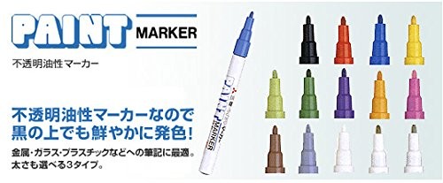 Uni-Paint Oil Based Paint Marker 5 Pens Bundle Set , Multi surface Marking Pe...