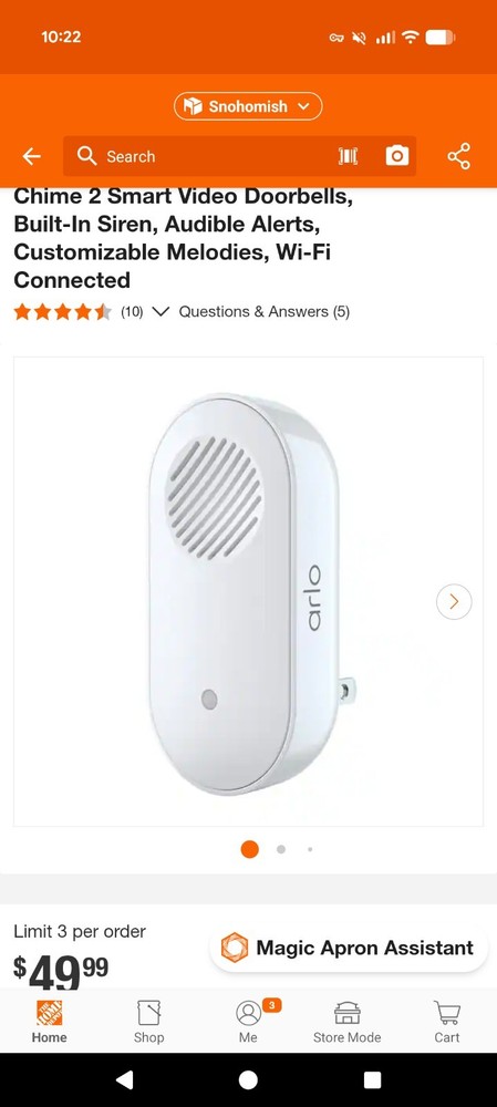Arlo Chime 2 + Arlo essentials Wired Doorbell Bundle