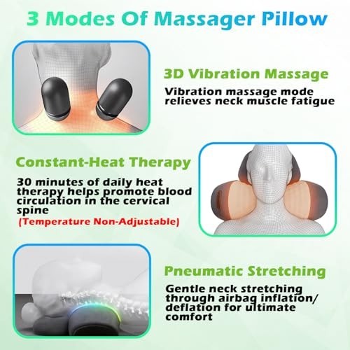 Callixe Thera Pillow Massage Neck Hump, TheraPillow Traction Massager with Heat