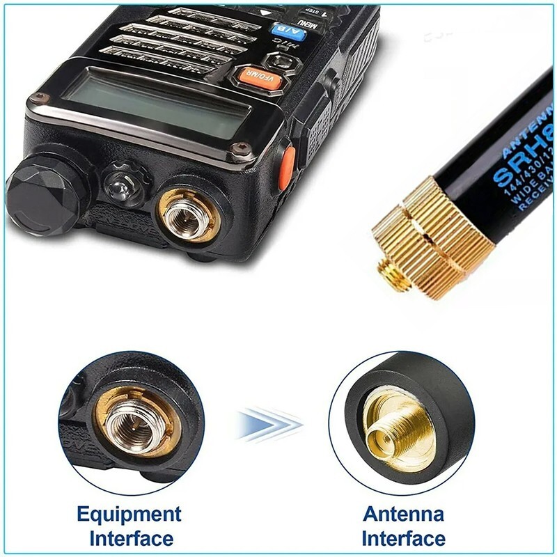 2PCS SRH805S SMA-F Dual Band Antenna For Baofeng GT-3 UV-5R BF-888s Ham Radios