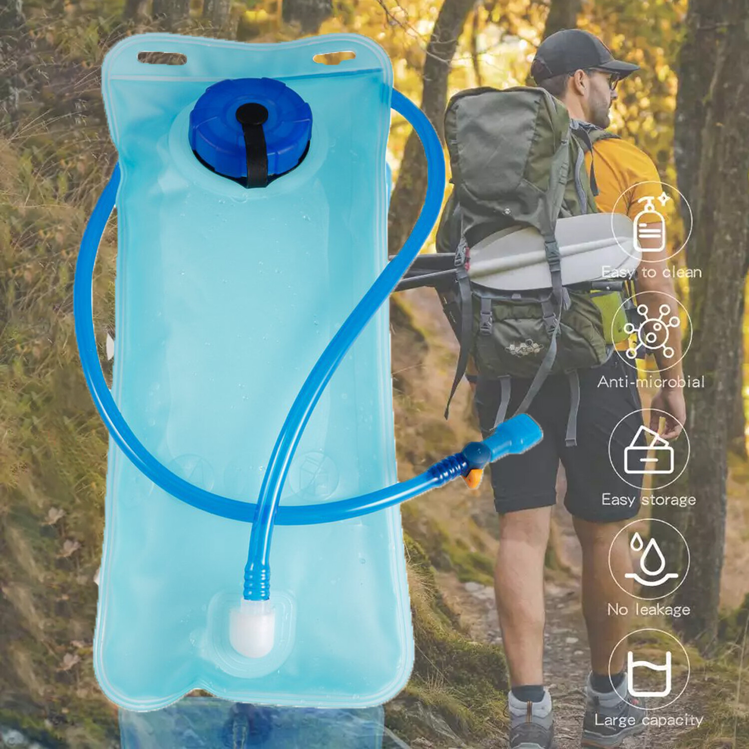 Hydration Bladder 2 L Water Pack Reservoir Camel Back Replacement Running Hiking