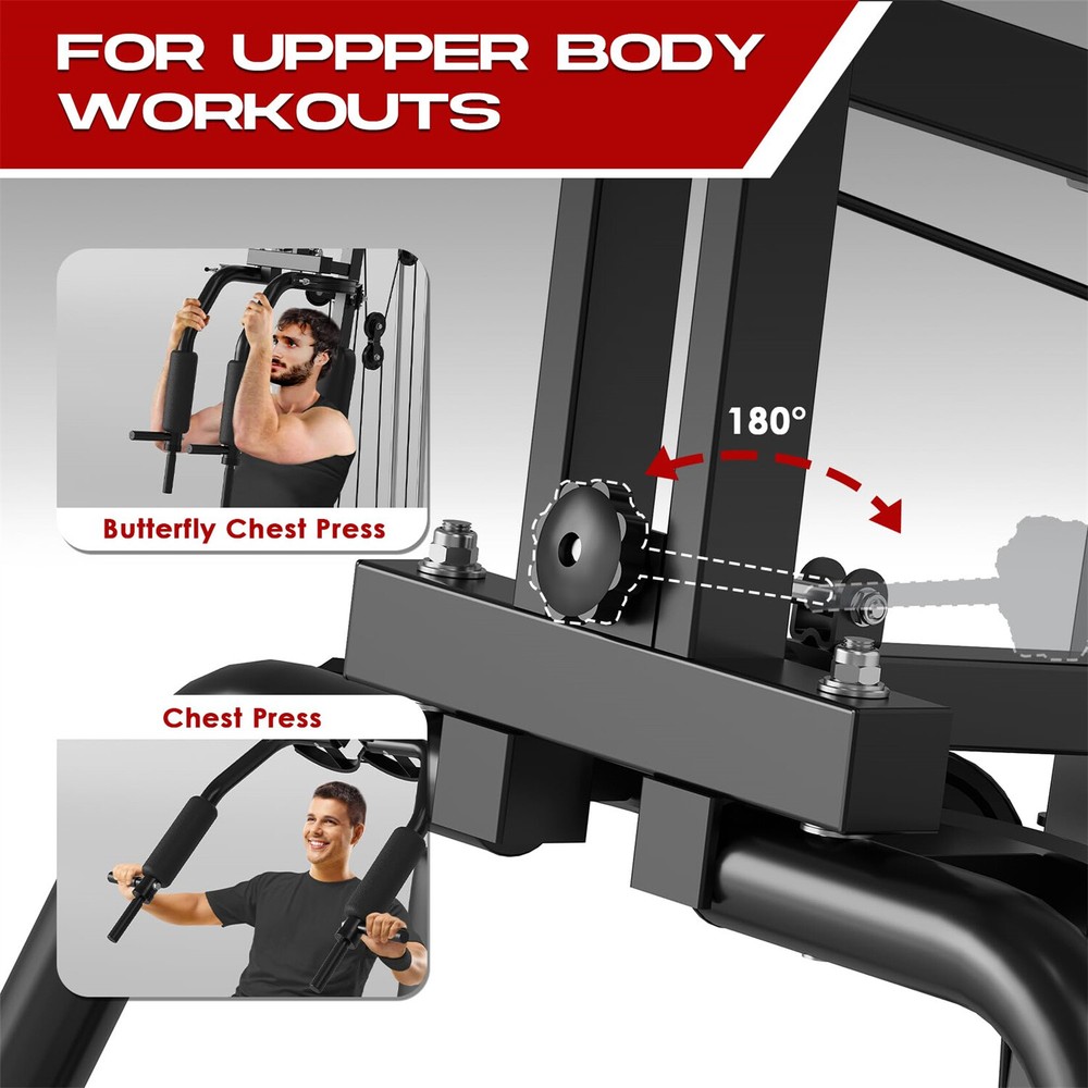 Home Gym Machine System with 100LBS Weight Stack Full Body Workout Station