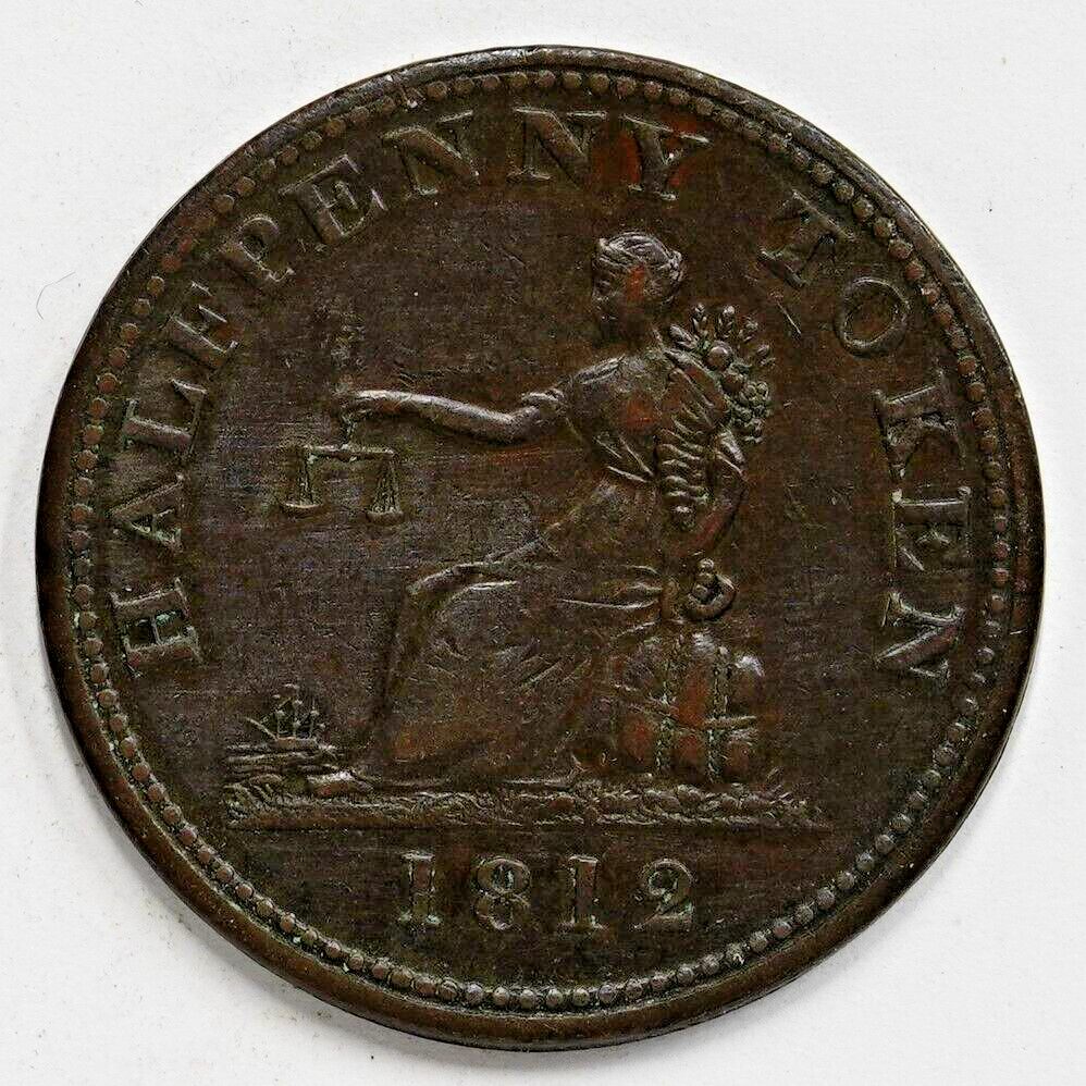 1812 Canadian Copper 1/2 Penny