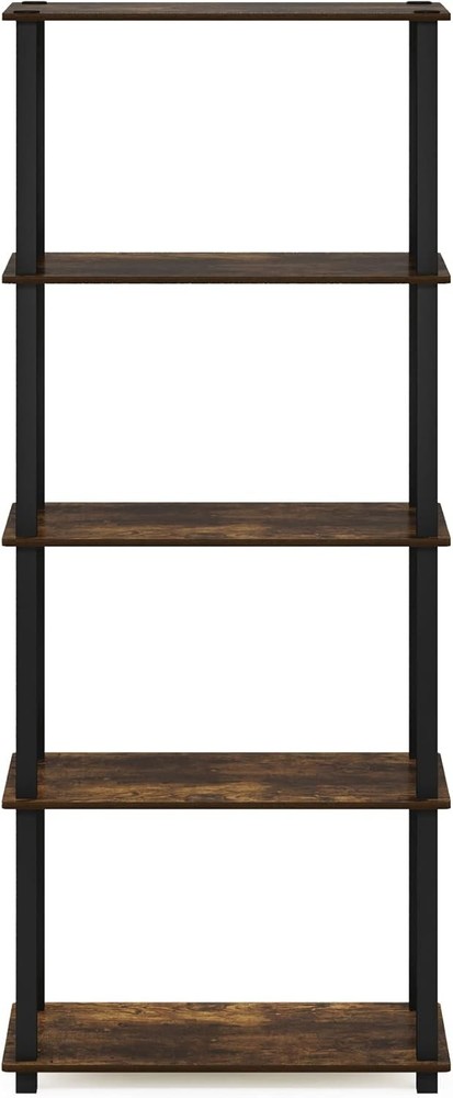 57"H Easy Assembly 5-Tier Multipurpose Shelf, Display Storage Rack Plastic Tubes