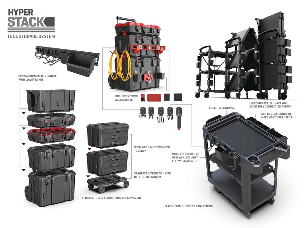 Hyper Tough Hyper Stack 32-Inch Wall Storage System, 6-Piece Set