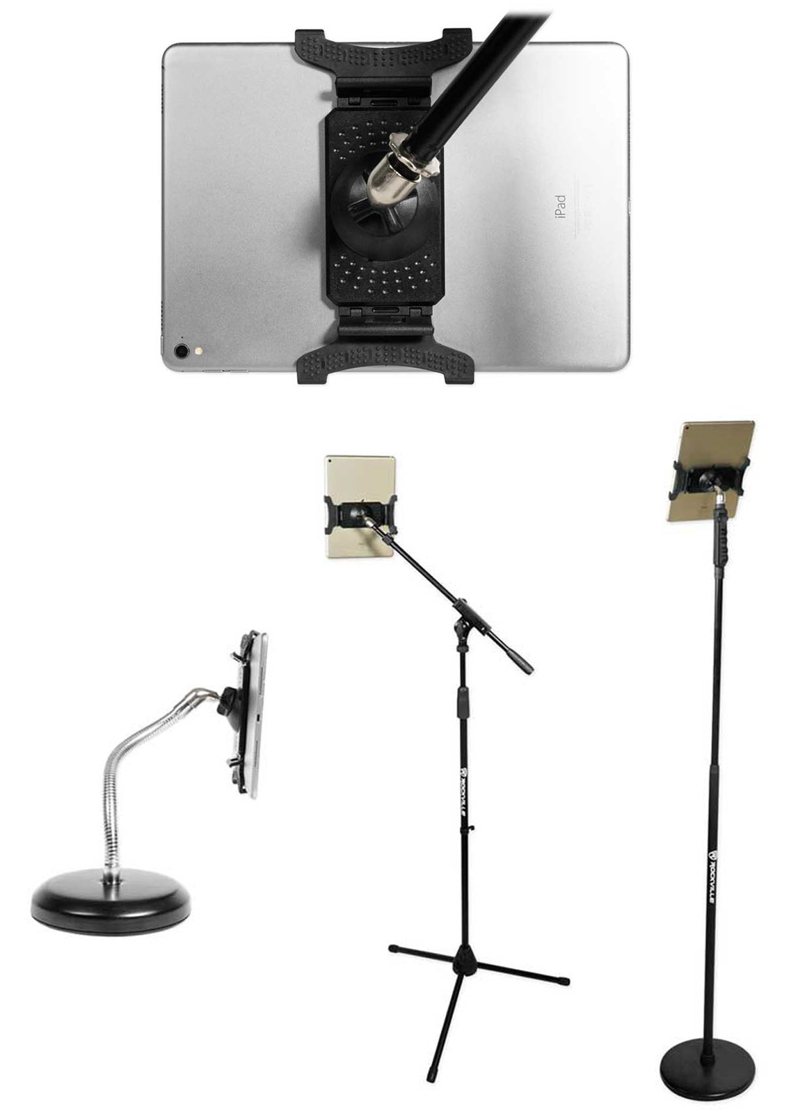 Rockville IPS22 Smartphone/Tablet Mount - Screws In To any Mic Stand or Boom Arm