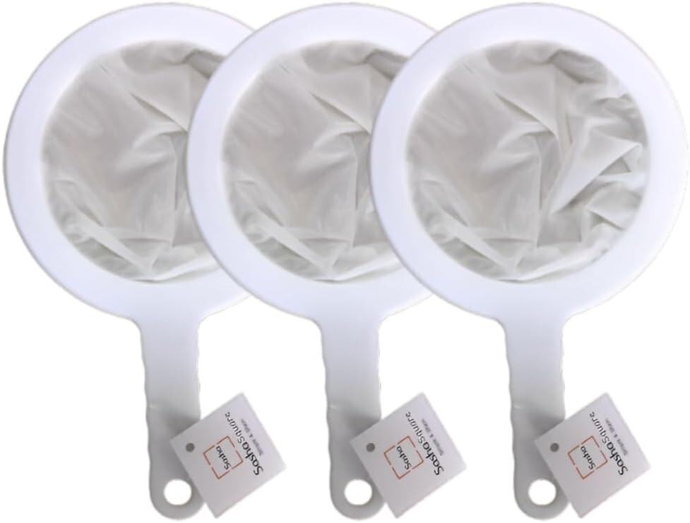 Set of 3 Kitchen Ultra-Fine Nylon 100/200/400 Mesh Strainer Plastic Sieve Filter