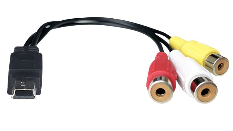 Mini-USB To Composite AV Adapter Cable For Camera USB TV Sticks