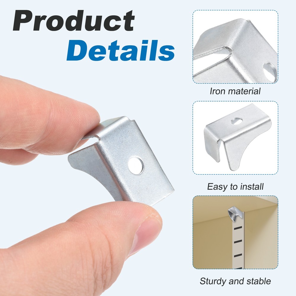 8pcs for shelf clip, adjustable hook 13mm triangular shape, silver