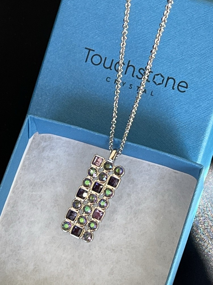 Touchstone Crystal Swarovski Morse Code Pendant NWT $79 Retail
