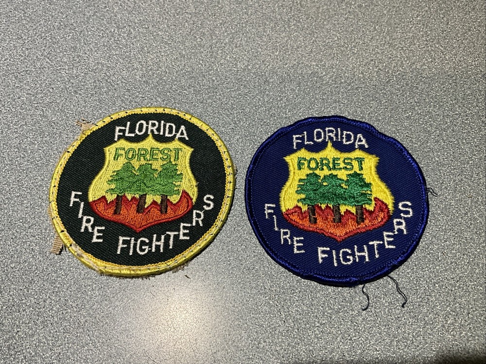 2 OLD USED Florida patch FOREST FIRE FIGHTERS ( diff color)